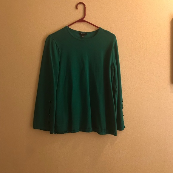 ❤️ Ladies size medium lovely green three-quarter length sleeve sweater - Picture 6 of 8